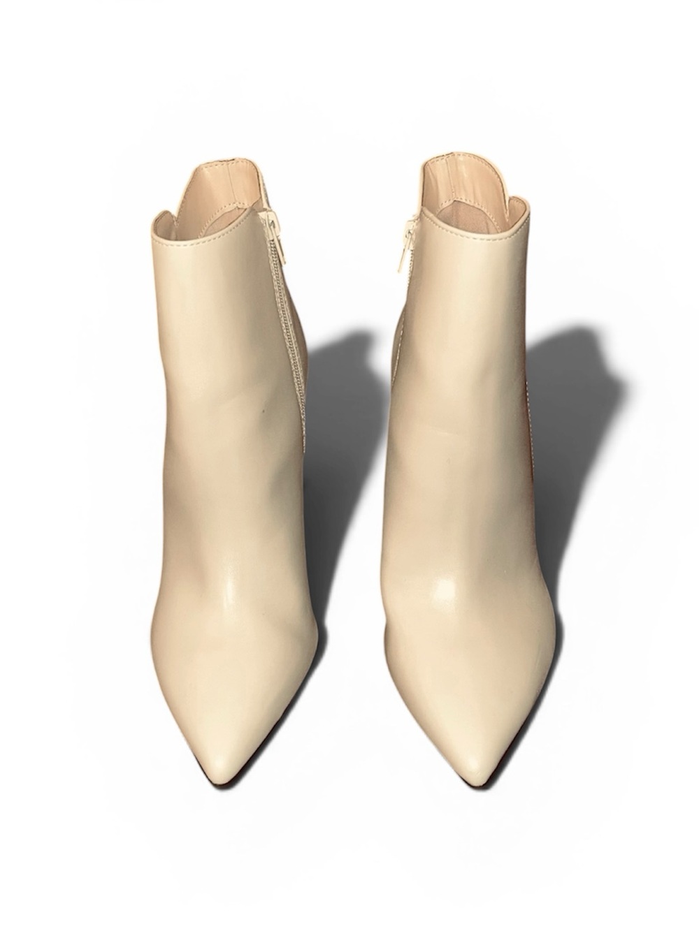 Nine West Cream Pointed Toe Ankle Booties